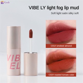 VIBELY ลิปสติก หมอกแสง กันน้ํา Matte Lip Glaze กํามะหยี่ Matte Color Lasting Non-stick Cup Lip Mud Lipstick 【goob】