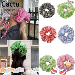 Cactu Scrunchies ที่คาดผม ลายสก๊อต ดอกไม้โลลิต้า อารมณ์