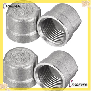 Forever ฝาปิดปลายท่อ สเตนเลส 304 สีเงิน DN10*3/8 4 ชิ้น