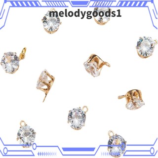 Melodygoods1 จี้เพชรเทียม ทองเหลือง ชุบทอง ขนาดเล็ก สําหรับทําเครื่องประดับ สร้อยข้อมือ 100 ชิ้น