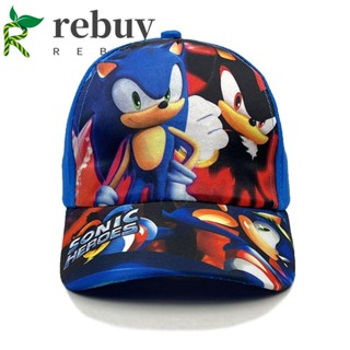 Rebuy หมวกแก๊ปแฟชั่น กันแดด ปรับขนาดได้ ลายการ์ตูนอนิเมะ Sonic The Hedgehog สไตล์ญี่ปุ่น ฮิปฮอป