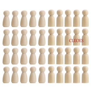 Cleoes ตุ๊กตาไม้ธรรมชาติ 35 43 53 65 มม. 20 ชิ้น