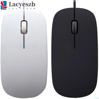 Lacyeszb เมาส์เกมมิ่งมีสาย 1200dpi แบบบางพิเศษ สีดํา สีขาว สําหรับคอมพิวเตอร์ สํานักงาน