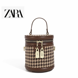 Zara Niche กระเป๋าสะพายไหล่ ทรงกระบอก แบบพกพา สไตล์ตะวันตก แฟชั่นสําหรับสตรี