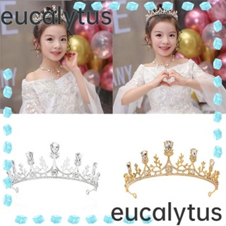 Eucalytus1 มงกุฎราชินี พลอยเทียม ที่คาดผม มงกุฎราชินีบาร็อค มงกุฎคริสตัล แวววาว มงกุฎแต่งงาน ผู้หญิง เด็กผู้หญิง