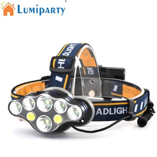 Lumiparty ไฟหน้าฉุกเฉิน Led 8 ดวง 2000lumen ชาร์จ Usb แข็งแรง สําหรับตกปลากลางคืน