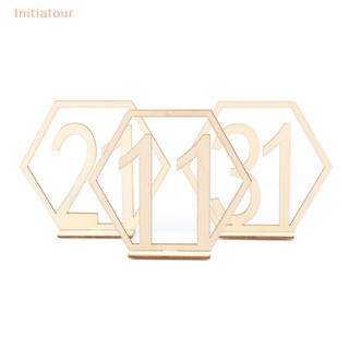 [Initiatour] ป้ายไม้ ตัวเลขหกเหลี่ยม 1-40 สําหรับตกแต่งโต๊ะงานแต่งงาน 10 ชิ้น