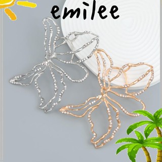 EMILEE เครื่องประดับ ต่างหูโลหะ ห้อยจี้ดอกไม้ ด้านเดียว สําหรับผู้หญิง