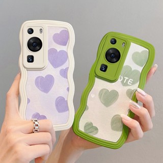 Wavy Edge Love Heart Daisy เคส Huawei P30 Pro Casing P40 Pro Soft TPU Case P50 Pro P60 Pro Phone Cover