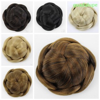 Guadalupe ผมปลอม สีน้ําตาล มีสไตล์ เรียบง่าย ผู้หญิง Hanfu ผม Chignon สังเคราะห์ ต่อผม ทนความร้อน ไฟเบอร์ธรรมชาติ ตรง โดนัท ลูกกลิ้ง แฮร์พีช