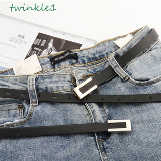 Twinkle1 เข็มขัดหนัง แบบบาง สไตล์วินเทจ สําหรับผู้หญิง