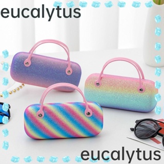 Eucalytus1 กล่องเก็บแว่นตากันแดด เลเซอร์ แบบพกพา ป้องกันแรงดัน สีรุ้ง สําหรับเด็ก