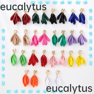 Eucalytus1 ต่างหูระย้า อะคริลิค รูปกลีบดอกไม้ หรูหรา เครื่องประดับแฟชั่นสตรี