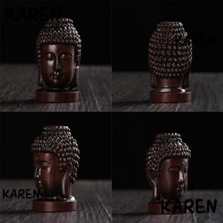 Karen รูปปั้นพระพุทธรูปแกะสลักมือ ของแท้ สําหรับตกแต่งบ้าน 1 ชิ้น