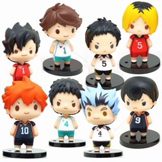 8 ชิ้น อนิเมะ Haikyuu !! โมเดลฟิกเกอร์ Pvc รูปการ์ตูน Hinata Shoyo Tobio Kageyama Kozume Kenma Q Version ของเล่นสะสม สําหรับเด็ก