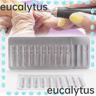 Eucalytus1 ชุดดอกสว่านคาร์ไบด์ไฟฟ้า สําหรับขัดเล็บมือ และเล็บเท้า 10 ชิ้น ต่อชุด