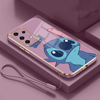 เคสโทรศัพท์ ซิลิโคนนิ่ม ขอบตรง ลายมอนสเตอร์ Stitch ตลก มีสไตล์ สําหรับ Samsung A73 5G A53 A33 A13 A72 5G Galaxy A23 A13 A03s A02s A52 A52s