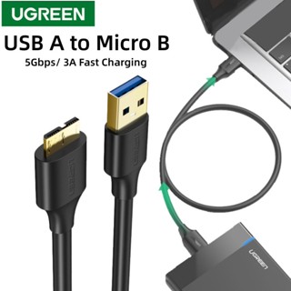 Ugreen สายชาร์จ USB เป็น Micro B 3A 5Gbps ฮาร์ดดิสก์ภายนอก HDD USB 3.0 SSD Sata