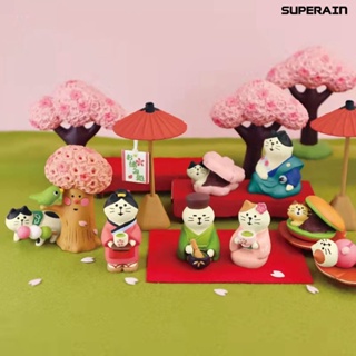 (super) ฟิกเกอร์เรซิ่น รูปปั้นแมวน่ารัก สไตล์ญี่ปุ่น สําหรับตกแต่งบ้าน DIY