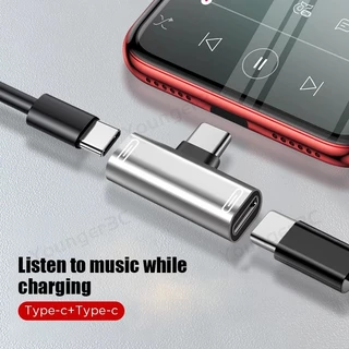 2 In 1 อะแดปเตอร์แปลงสายชาร์จหูฟัง Type C เป็น 3.5 มม.