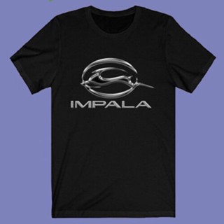 เสื้อยืด พิมพ์ลายโลโก้รถยนต์ Impala สีดํา สไตล์คลาสสิก สําหรับผู้ชาย ไซซ์ S 3XL