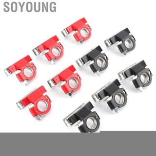 Soyoung 5Pair Car  Terminals Top Post Cable Connector Clamps Clips Negative Positive