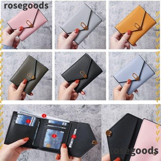 Rosegoods1 กระเป๋าสตางค์ใบสั้น กระเป๋าถือ ทรงคลัทช์ ใส่บัตรได้ ใส่เหรียญได้ สําหรับผู้หญิง