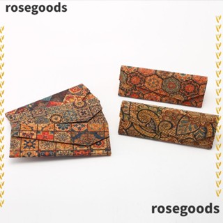 Rosegoods1 กล่องเก็บแว่นตา ทรงสามเหลี่ยม แบบพับได้ สไตล์สุ่ม