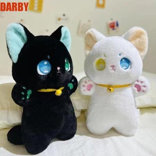 Darby ตุ๊กตาการ์ตูนแมว แบบนิ่ม ขนาด 25 ซม. สีดํา และสีขาว สําหรับตกแต่งบ้าน