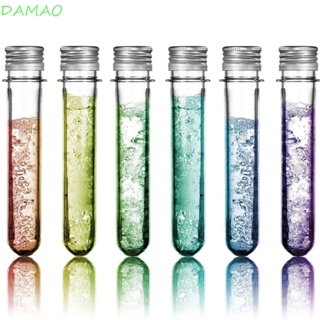 Damao หลอดทดลอง แบบพลาสติกใส 30 มล. เติมได้ พร้อมฝาปิดอลูมิเนียม อุปกรณ์การเรียน