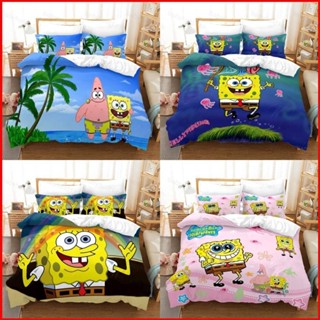 Fash SpongeBob 3in1 ชุดเครื่องนอน ผ้าปูที่นอน ผ้าห่ม ผ้านวม หอพัก ล้างทําความสะอาดได้ สบาย นักเรียน บ้าน ชุดป๊อป