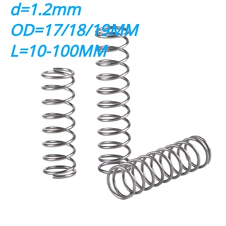 【XCF】สปริงบัฟเฟอร์ ยาว 10-150 มม. D1.2 มม.*OD16~17~18 มม. SUS304