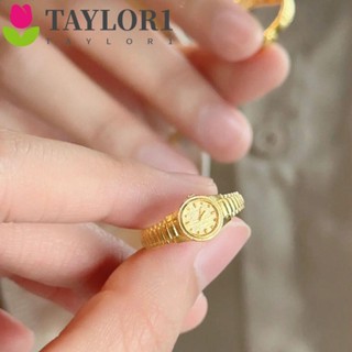 Taylor1 แหวนทองแดง ทรงสี่เหลี่ยม พรีเมี่ยม ปรับขนาดได้ สไตล์เกาหลี