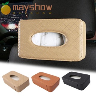 Mayshow กล่องทิชชู่หนัง PU แบบแขวนหลังเบาะรถยนต์ สําหรับเก็บกระดาษทิชชู่