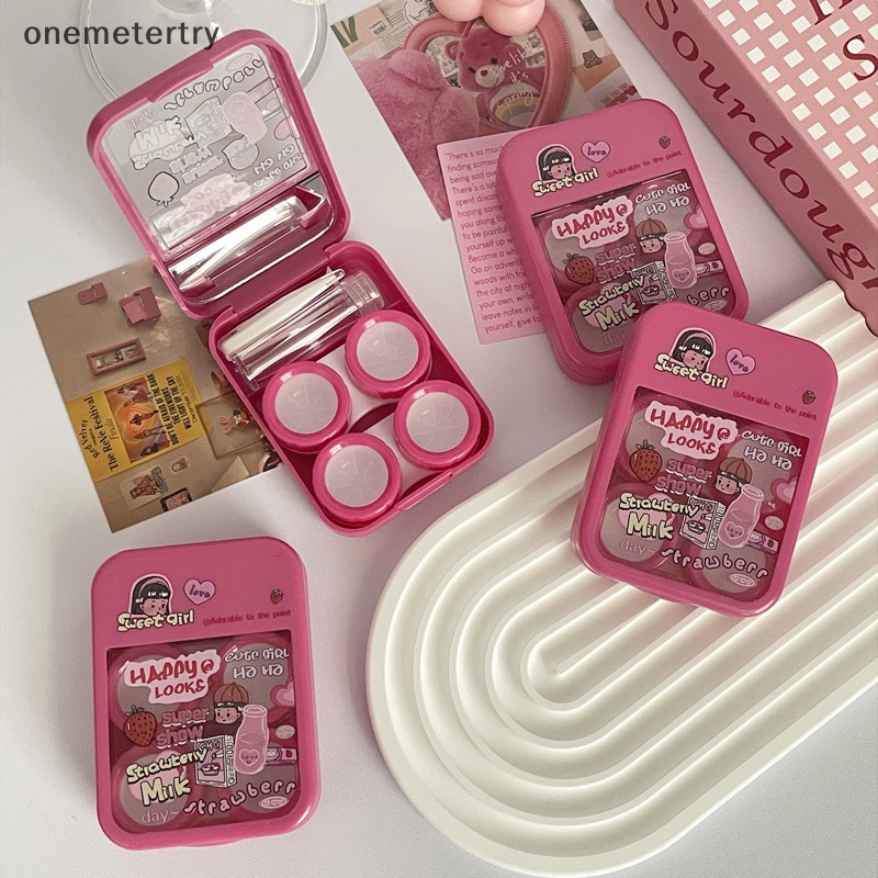 Onem ชุดกล่องคอนแทคเลนส์ ขนาดเล็ก แบบพกพา สําหรับเด็กผู้หญิง