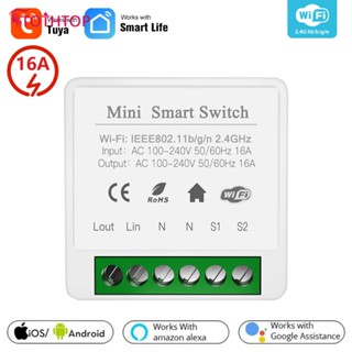 16a Mini Wifi Smart Switch Supporte 2-way Control Timer Wireless Switches Smart Home Automation Compatible With Tuya Alexa Google Home [TOP]