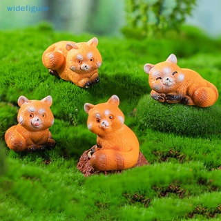 Widefigure ฟิกเกอร์เรซิ่น รูปแพนด้าน่ารัก สีแดง สําหรับตกแต่งบ้านตุ๊กตา 1 ชิ้น