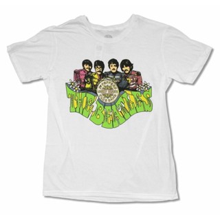 เสื้อยืดแขนสั้นFy 1Gildan Beatles Sgt. เสื้อยืด พิมพ์ลายการ์ตูน Peppers the Fab สีขาว สไตล์วินเทจ โอเวอร์ไซซ์ สําหรับผู้