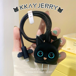 เคสซิลิโคน รูปการ์ตูนแมวน่ารัก สําหรับป้องกันสายชาร์จ Iphone 20w