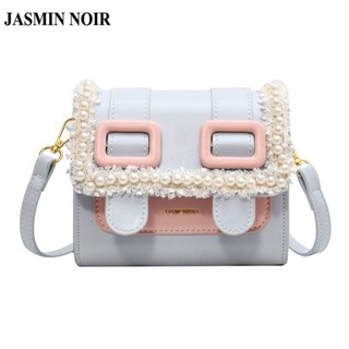 Jasmin NOIR กระเป๋าสะพายไหล่ สะพายข้าง หนัง PU ประดับไข่มุก สําหรับผู้หญิง