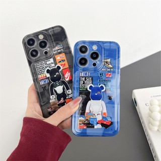 เคสซิลิโคน สำหรับ ไอโฟน iPhone 14 Pro Max iPhone 13 Pro Max iPhone 12 Pro Max iPhone 11 Cartoon Bear Brick อิฐหมีแบร์บริค Soft Silicone Case