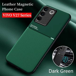 เคสโทรศัพท์มือถือหนัง กันกระแทก มีแม่เหล็กติดรถยนต์ สําหรับ Vivo V27E V27 Pro 5G 2023 V27 Pro V27Pro E