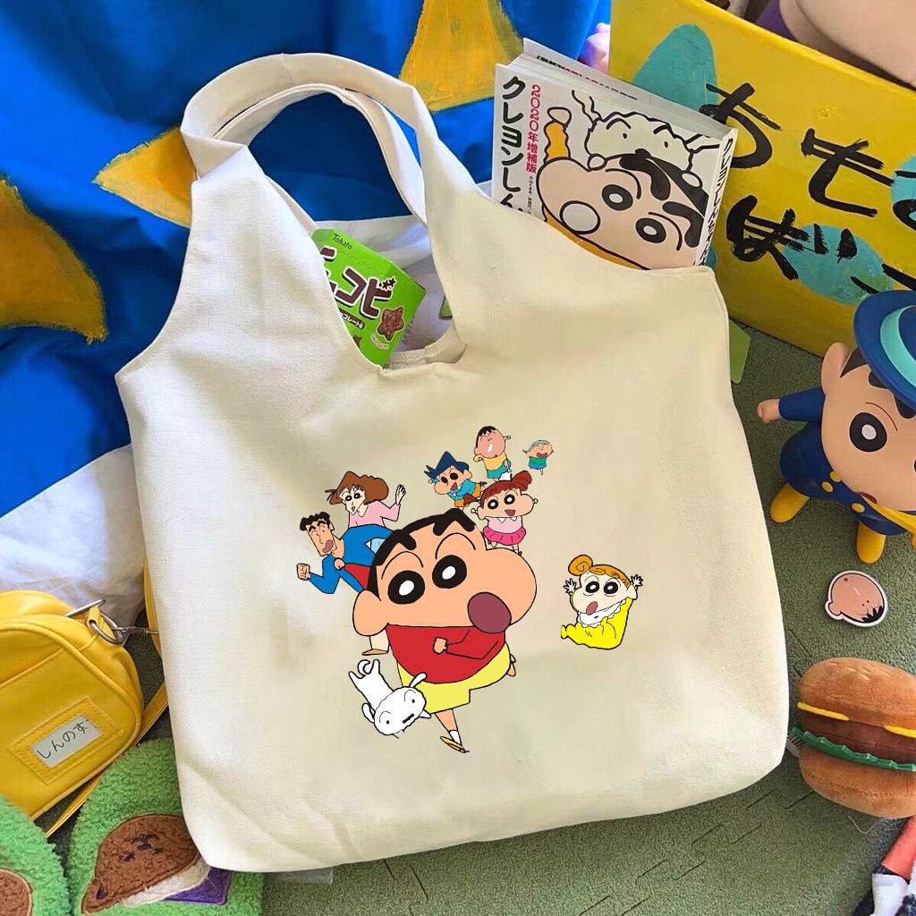 กระเป๋าสะพายลายการ์ตูน Shinchan แฟชั่นสำหรับกระเป๋าถือผู้หญิง