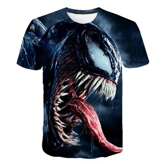 เสื้อยืดลําลอง แขนสั้น คอกลม พิมพ์ลายภาพยนตร์ Venom 3 มิติ แฟชั่นฤดูร้อน สําหรับเด็กผู้ชาย และเด็กผู้หญิง