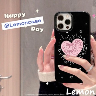 [Lemon] เคสโทรศัพท์มือถือ ลายมะนาวน่ารัก สีดําวาว สําหรับ iPhone 14 14pro 14promax 14plus 7 8 7plus 8plus 11 12 X XS XR XSMAX 11pro 12pro 12promax 12promax 13 13promax 13promax