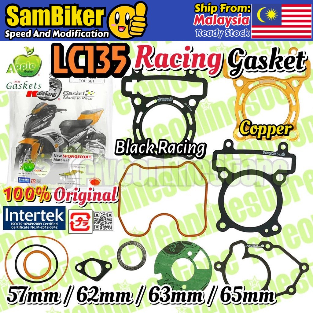 TOP SET ปะเก็น Yamaha LC135 Apple Racing 57MM / 60MM / 62MM / 63MM / 65MM Racing ปะเก็น 135LC