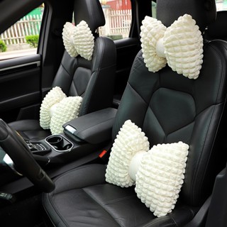 Automotive Headrest Neck Pillow Puff Grid Car Seat Breathable Comfortable Pillow Car Interior Design Supplies Female Car Universal Car headrests Waist Pillow  Car interior accessories