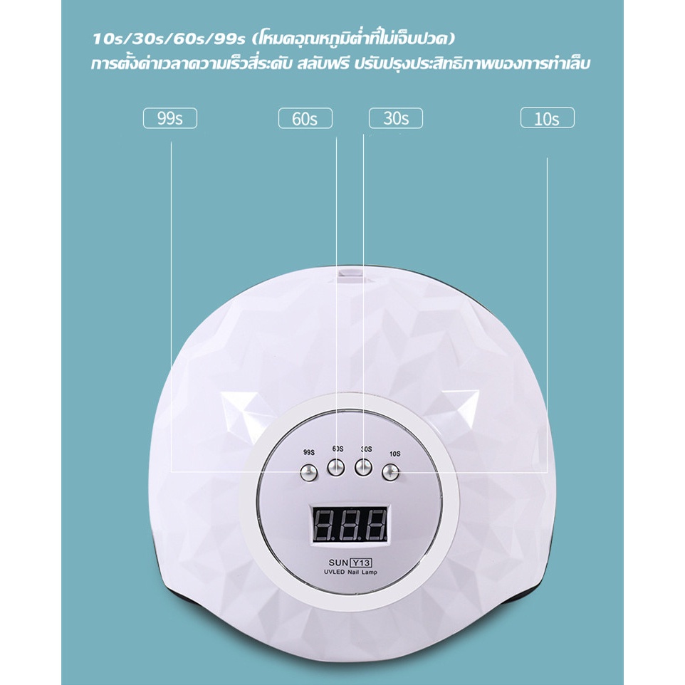 🔥SUN Y13 245W UV/LED เครื่องอบเล็บเจล ไฟสีชมพู มือไม่ดำ เครื่องอบเล็บ ตอบสนองความต้องการของร้านทำเล็บ ไฟ LED 66 - รูปที่ 4