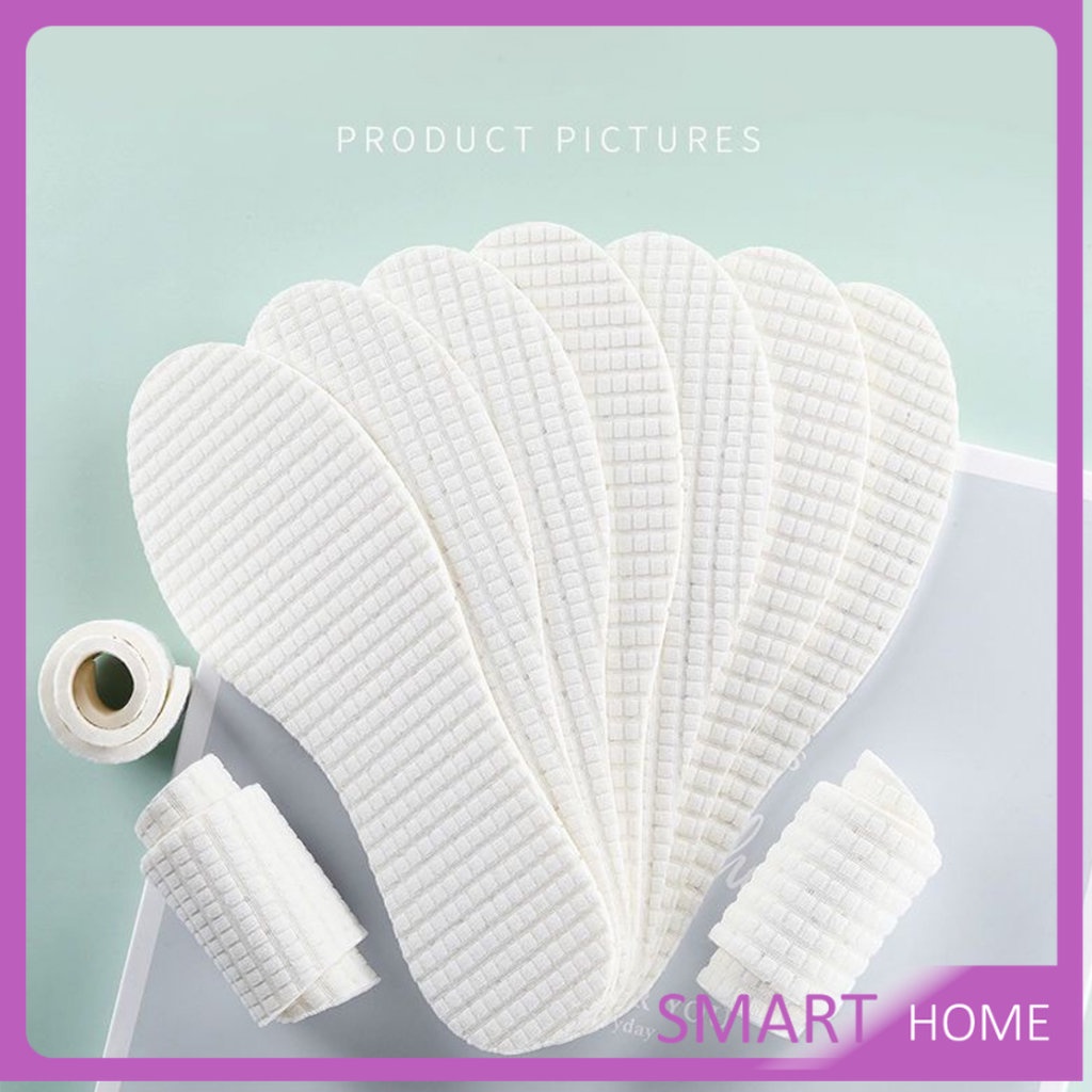 SMART แผ่นพื้นรองเท้ายางพารา แบบยืดหยุ่นสูง ดูดซับเหงื่อได้ดี สวมใส่สบาย  จํานวน 1 คู่ Sports insole