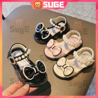 【Suge】รองเท้าแตะลําลอง พื้นนิ่ม ประดับโบว์ เหมาะกับเดินชายหาด แฟชั่นฤดูร้อน สําหรับเด็กผู้หญิง